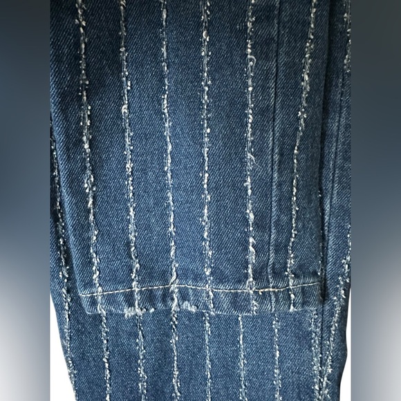 MSGM Milano Blue Striped Women's Jeans 44/28 - Picture 3 of 9